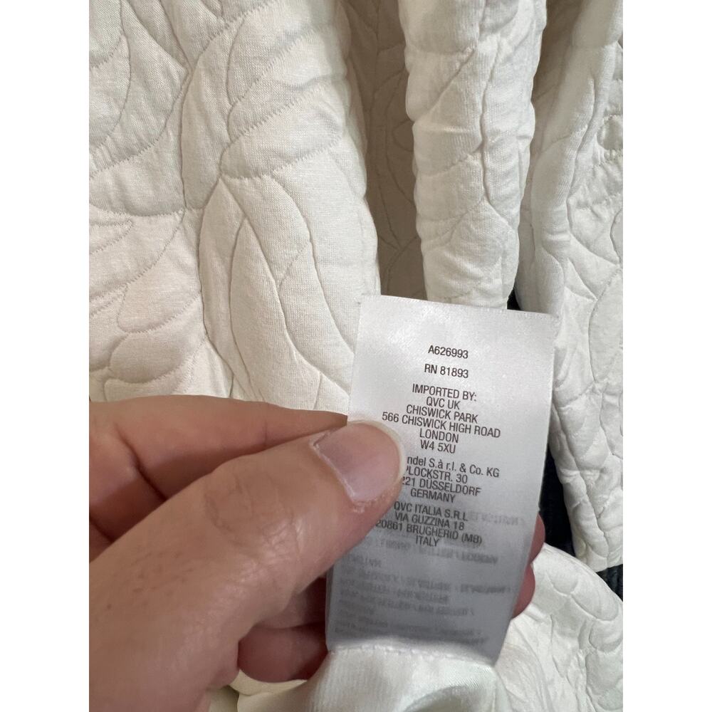 Susan Graver Jacket Womens LP Large Petite Ivory Quilted Lined Classic Minimal - Picture 9 of 13